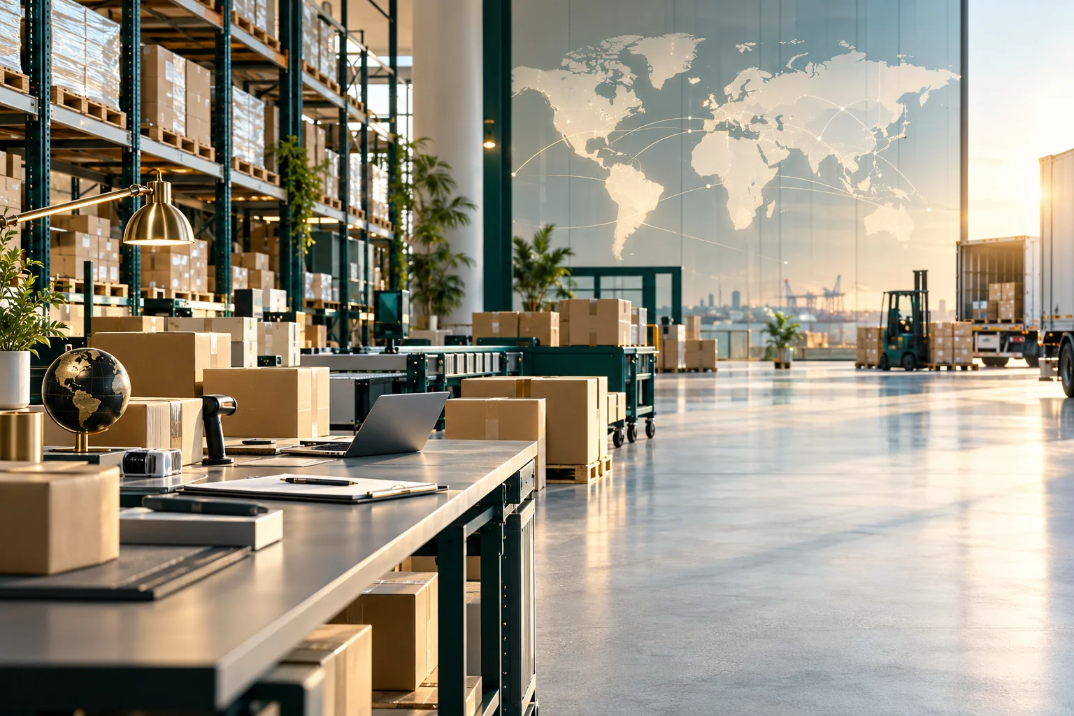 Organized procurement and fulfillment operations in a global warehouse